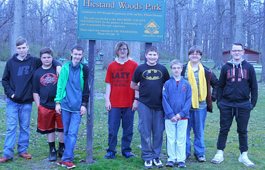 LifeLinks students at Hiestand Woods 4-2017