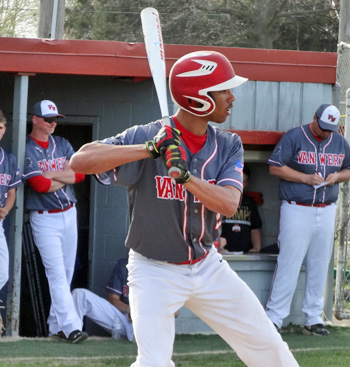 Van Wert batter Jonathan Lee looks for a good pitch during Tuesday's WBL baseball game against Shawnee. The Cougars won 15-5. Scott Truxell/Van Wert independent