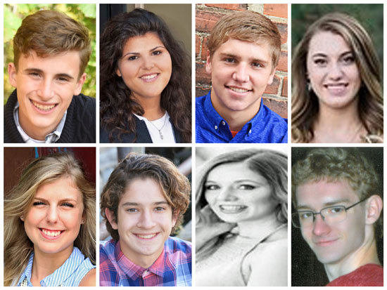 Graduates of Distinction for the VWHS Class of 2017 include (top row, from the left) Cade Chiles, Alaina Alvarez, Mathew Reichert, Peyton Fleming; (bottom row) Meghan Moonshower, Brandon Hernandez, Cassidy Sinning, and Justin Marchlewicz.