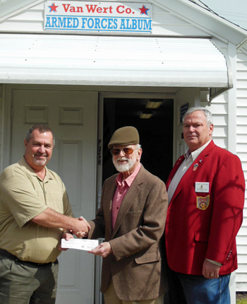 Shown are (from the left) Van Wert County Veterans Service Officer Barry Johns with Elks lodge members Wayne Warren, a U.S. Army veteran; and Keith Collins, Lodge Veterans chairman and U.S. Marine Corps veteran. (photo submitted)