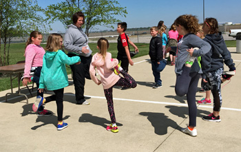 Photo cutline: Lincolnview elementary students learn about healthy lifestyles from various community businesses and other health and safety professionals. This is Lincolnview’s ninth health fair. (Lincolnview photos)