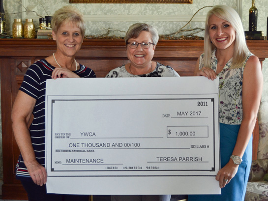 Parrish donation to YWCA 5-2017