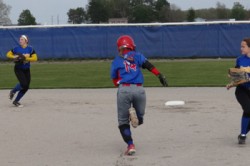 Crestview's Cora Millay races toward second base against Lincolnview. Scott Truxell/Van Wert independent
