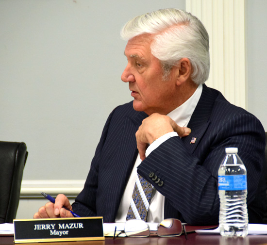 Van Wert Mayor Jerry Mazur talks about the defeat of the city's proposed 0.28-percent income tax increase during Monday's City Council meeting. Dave Mosier/Van Wert independent