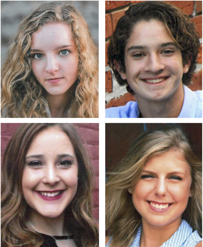 Central Insurance Companies scholarship winners from local schools include (clockwise, from upper left) Cora Millary, Brandon Hernandez, Meghan Moonshower, and Sarah Gehron. (photos submitted)